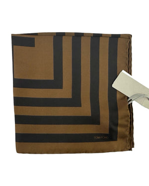 Tom Ford Silk Pocket Square Brown