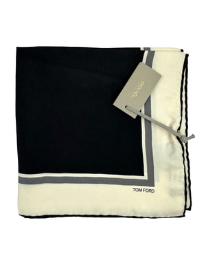 Tom Ford Pocket Square Black White Gray