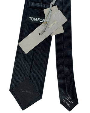 Tom Ford Silk Tie Black Grosgrain Design
