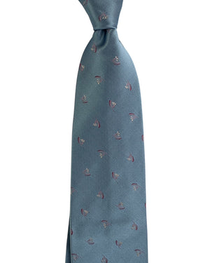Valextra Silk Blue Design - Wide Necktie FINAL SALE
