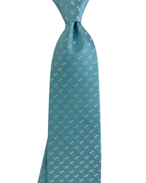 Valextra Silk Powdered Blue Bee Motif - Wide Necktie