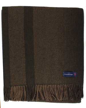 Ermenegildo Zegna Throw Blanket Brown Stripe