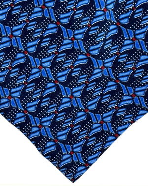 Zilli Silk Tie Navy Blue Floral - Wide Necktie FINAL SALE