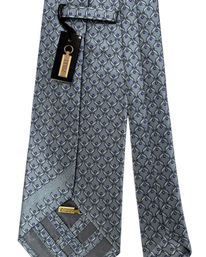 Zilli Tie Gray Lilac Design - Wide Necktie BLACK FRIDAY SALE