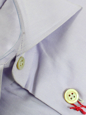 Kiton Short Sleeve Shirt Lilac Design 40 - 15 3/4 SALE