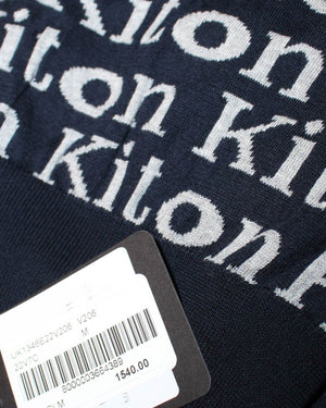 Kiton Sweater Black Logo Crewneck M SALE