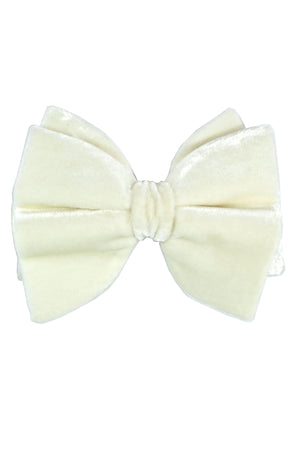 Bow Tie Large Butterfly Velvet Ivory White