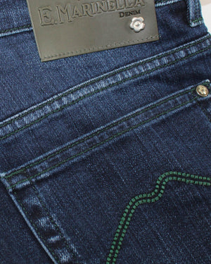 E. Marinella Jeans Dark Blue Slant Pocket Denim 32 Slim Fit SALE