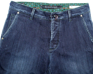 E. Marinella Jeans Dark Blue Slant Pocket Denim 32 Slim Fit SALE