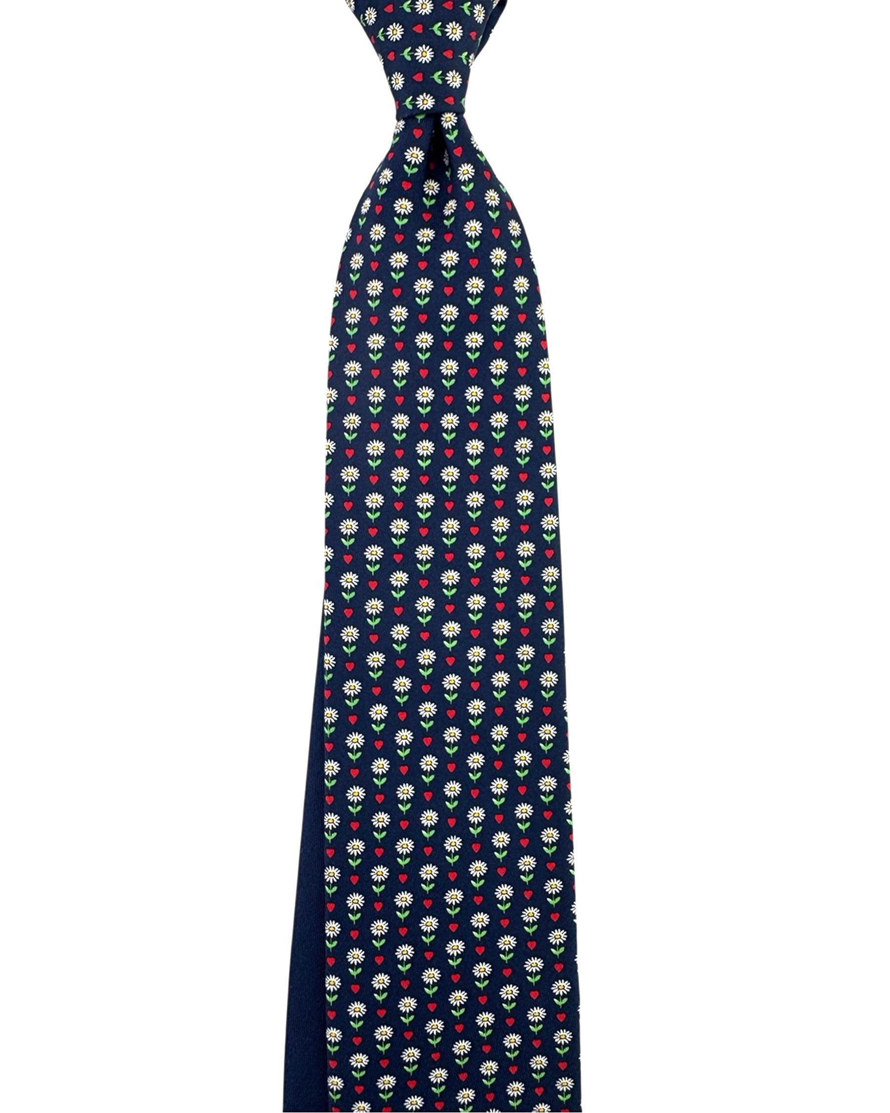 Pink Tie Navy Mini Flowers - Novelty Design