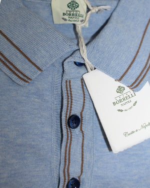 Luigi Borrelli Polo Shirt Blue EU 48 - US 38
