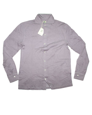 Luigi Borrelli Long Sleeve Polo Shirt Lilac EU 48 / US 38 SALE