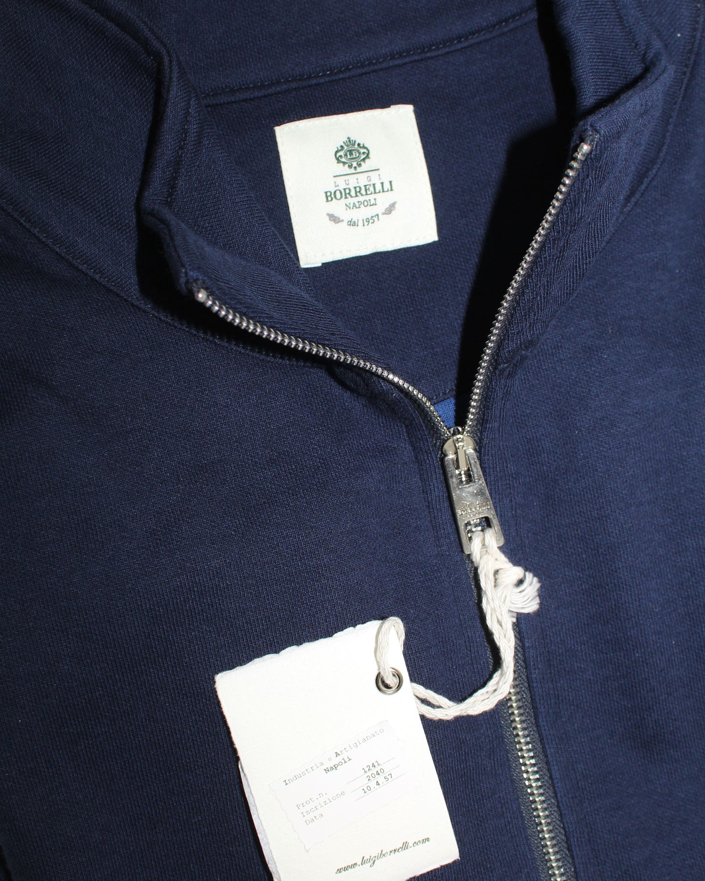 Luigi Borrelli Zip Sweater Navy