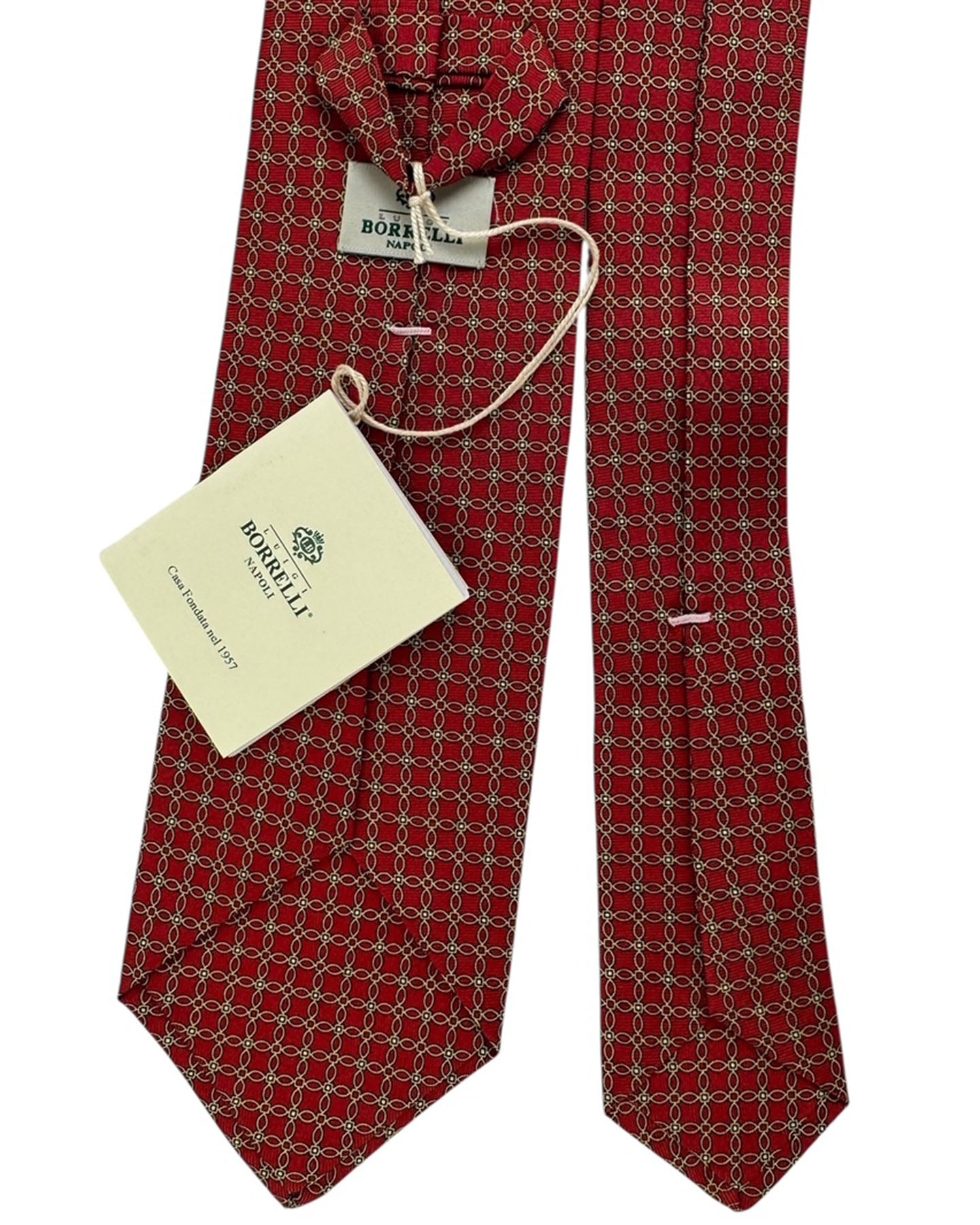 Luigi Borrelli Tie Red Gold Design