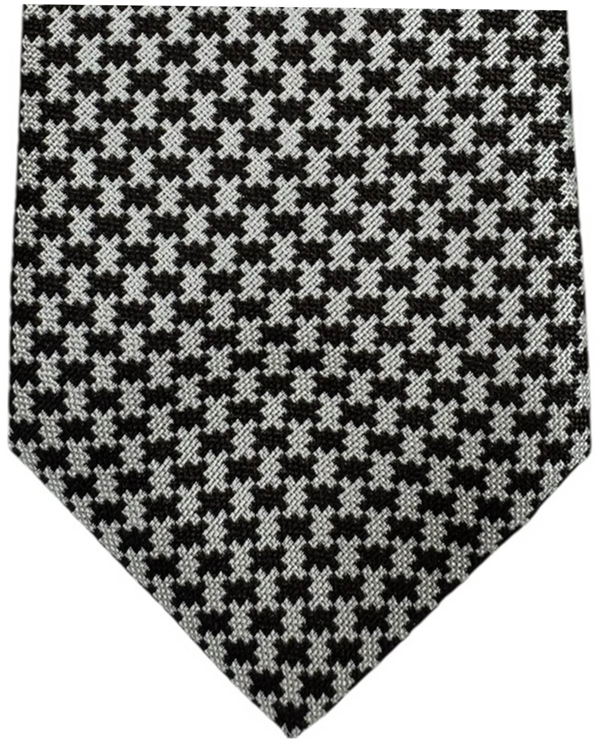 Luigi Borrelli Silk Tie Black Silver Geometric Design SALE