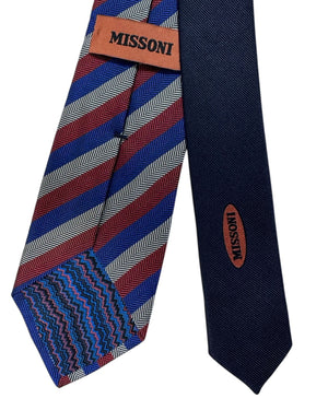 Missoni Tie Red White Blue Chevron Stripe