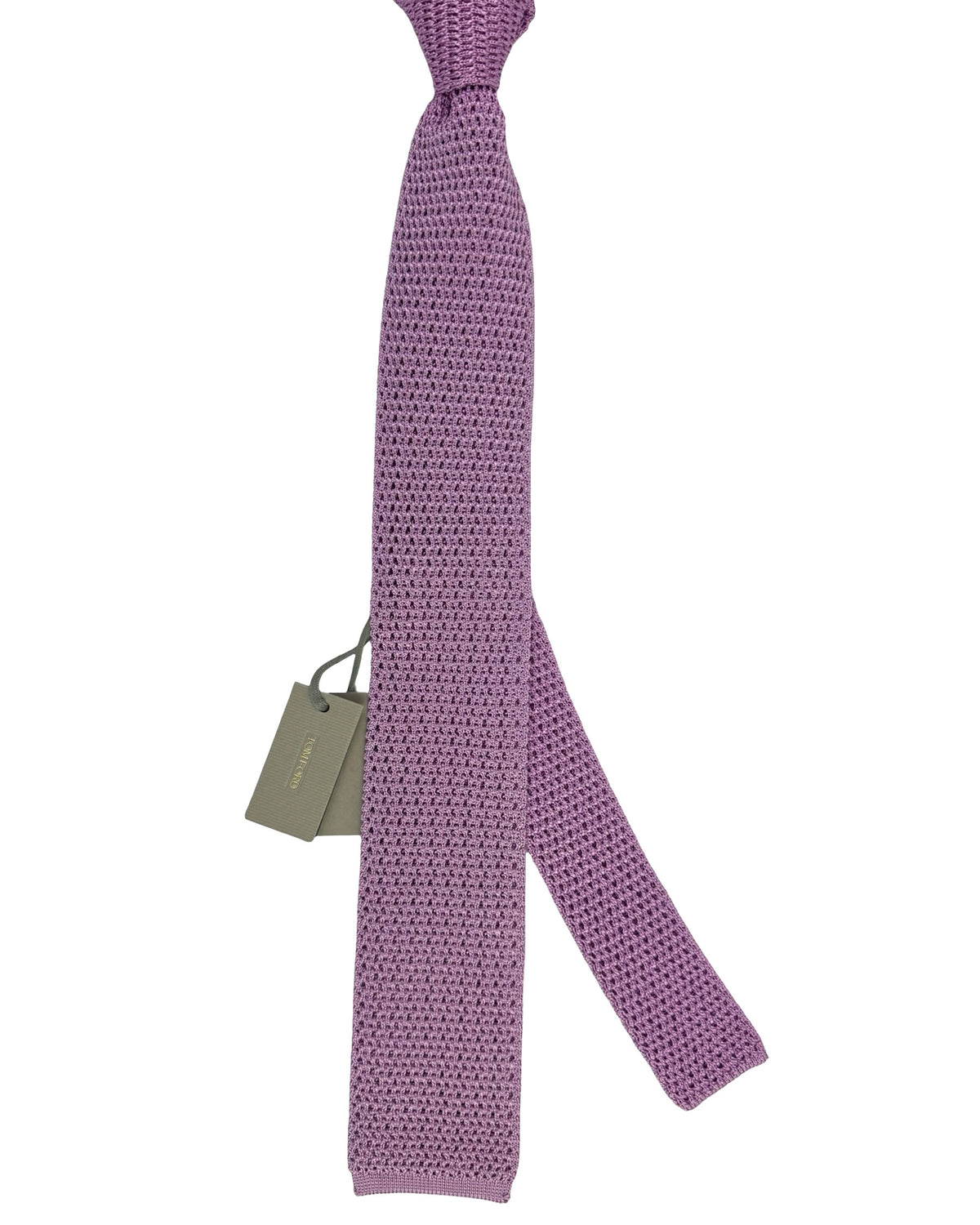 Tom Ford Square End Knitted Tie Lilac
