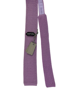 Tom Ford Square End Knitted Tie Lilac