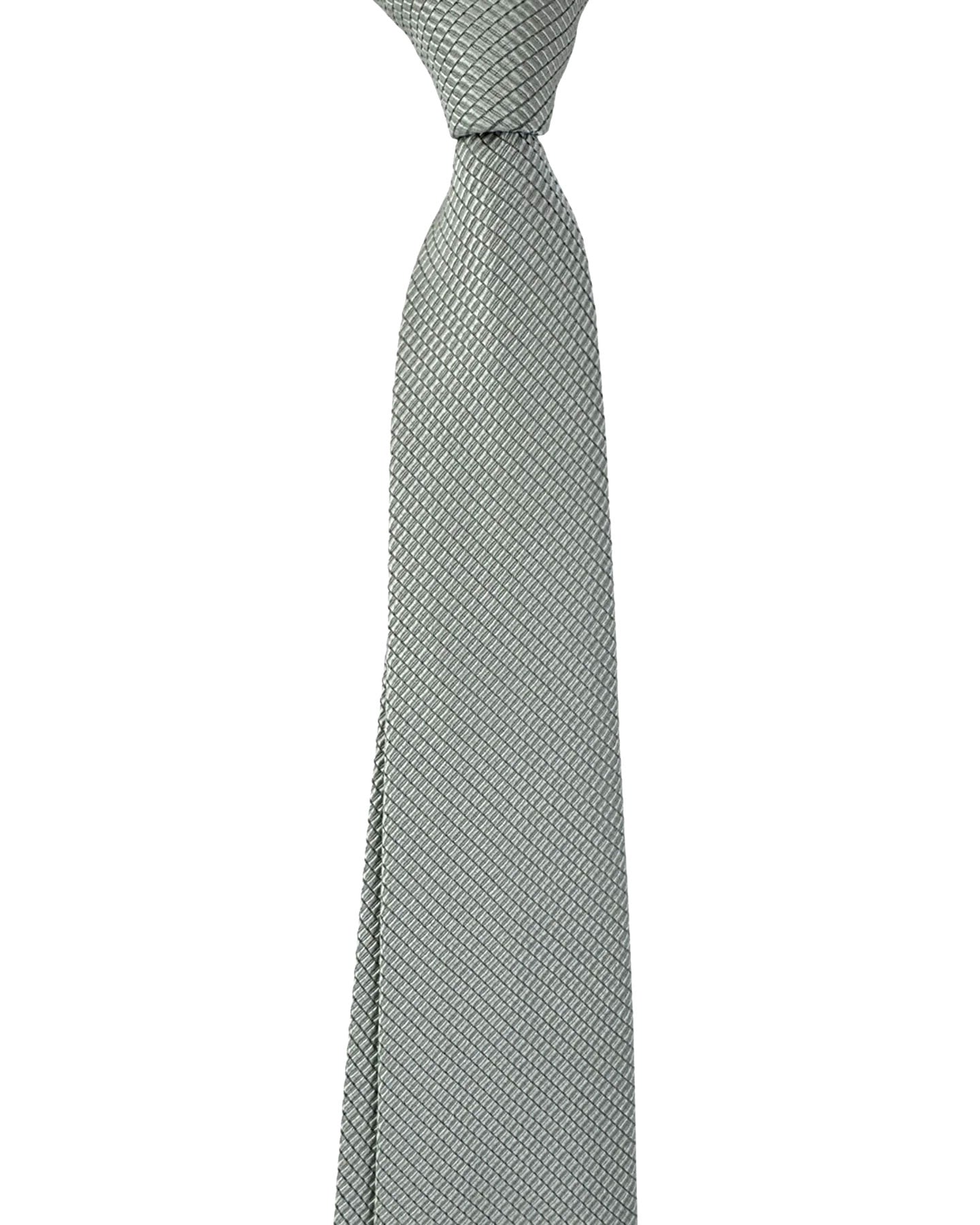 Armani Necktie Silver With Diamond Weave