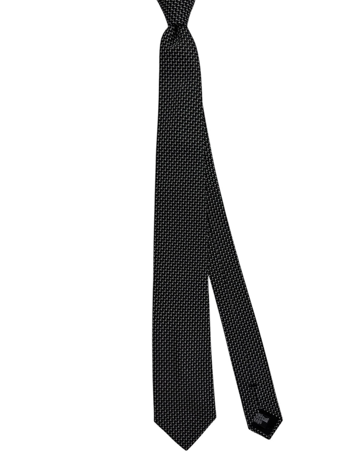 Armani Necktie Black Gray Triangle Micro Design