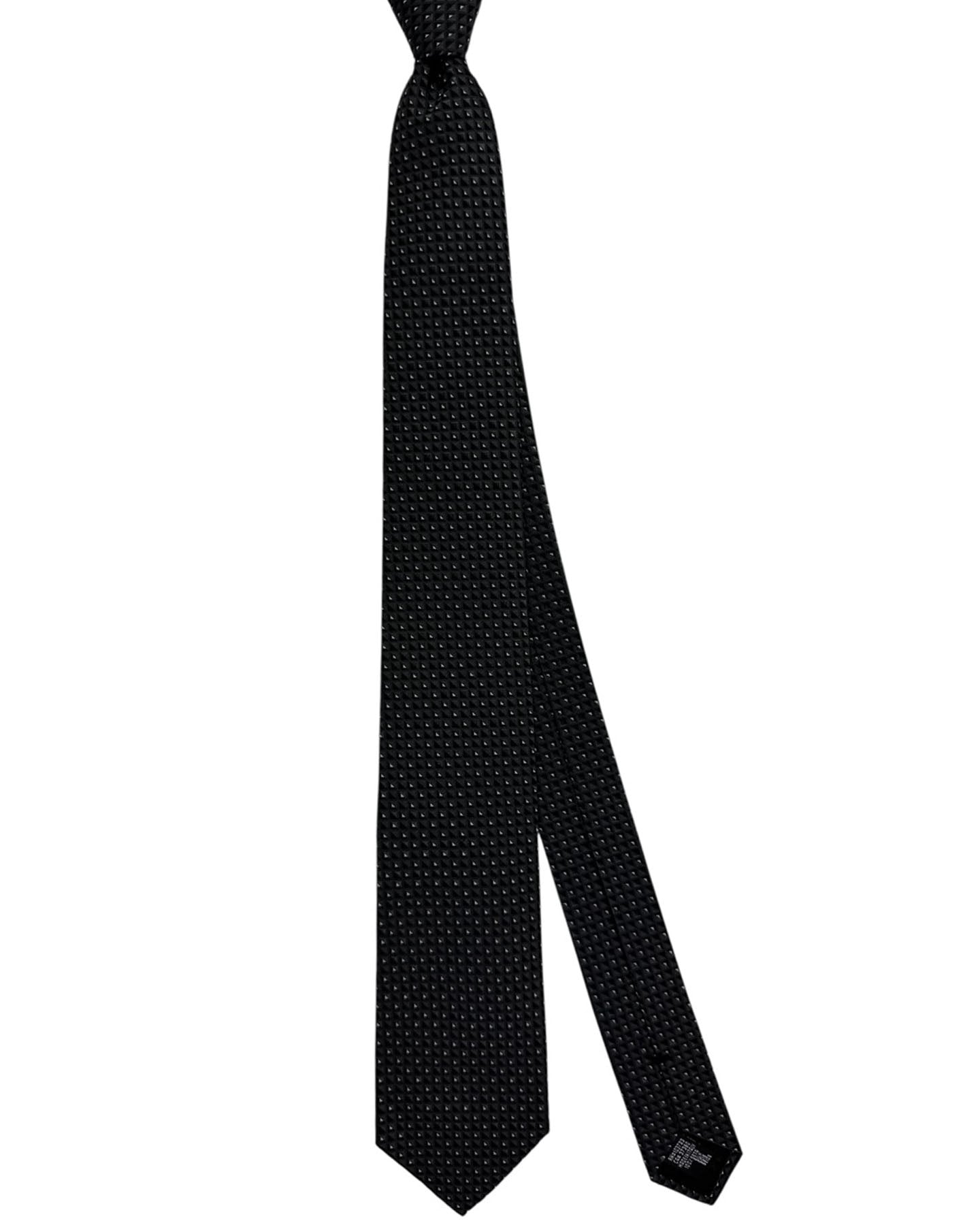 Armani Necktie Black Gray Silver