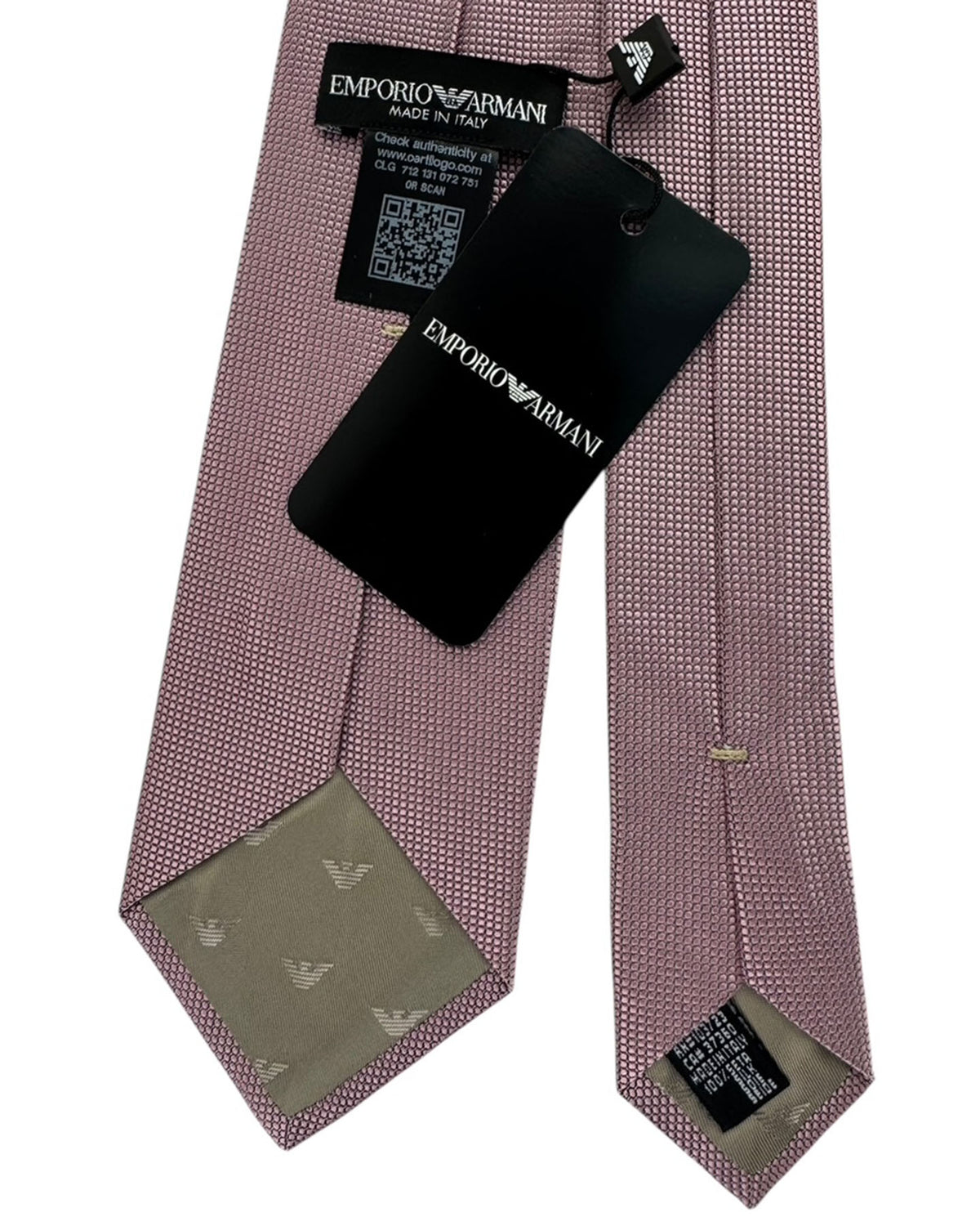 Armani Silk Tie Dusty Rose Textured Solid