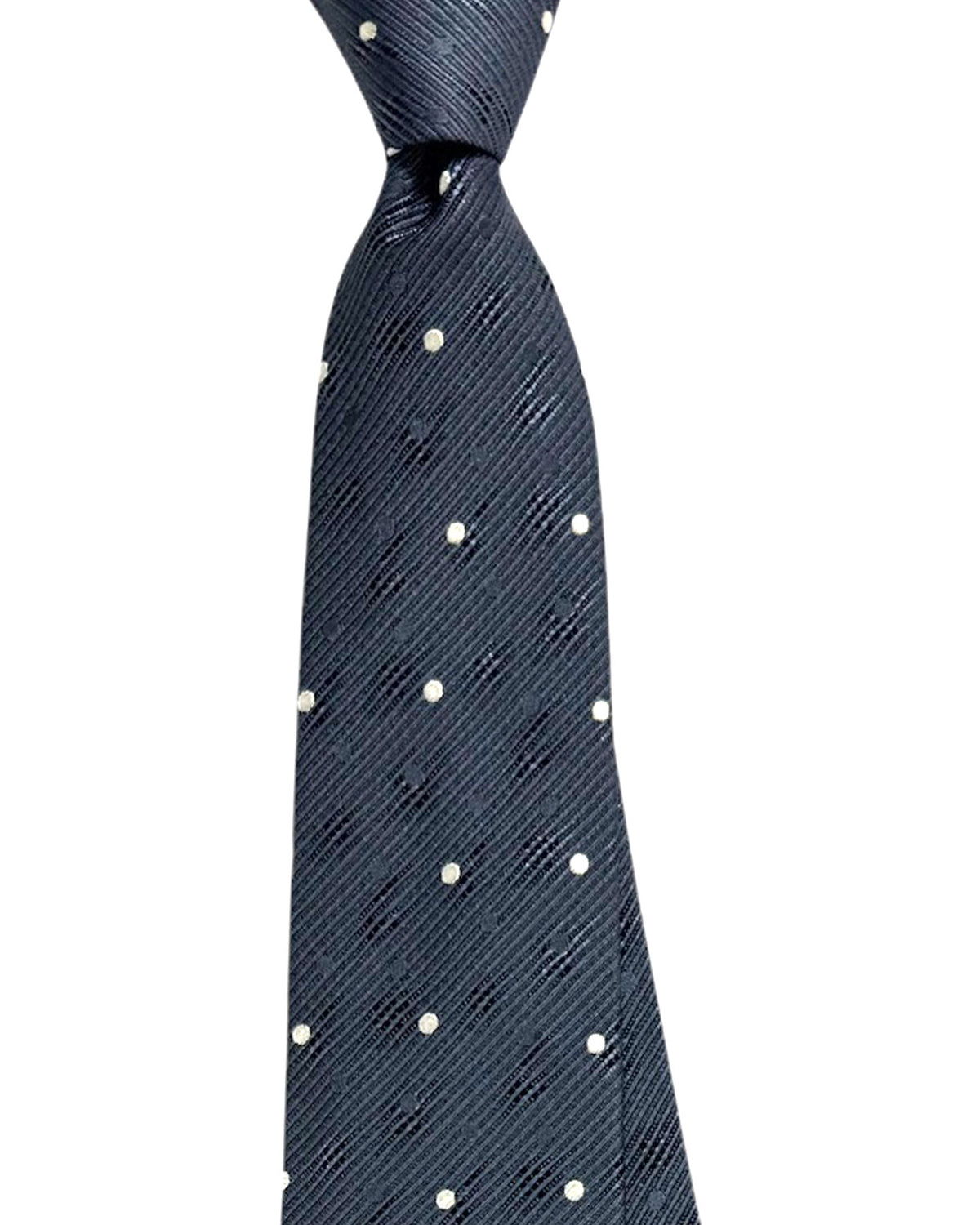 Armani Silk Tie Gray Dots New
