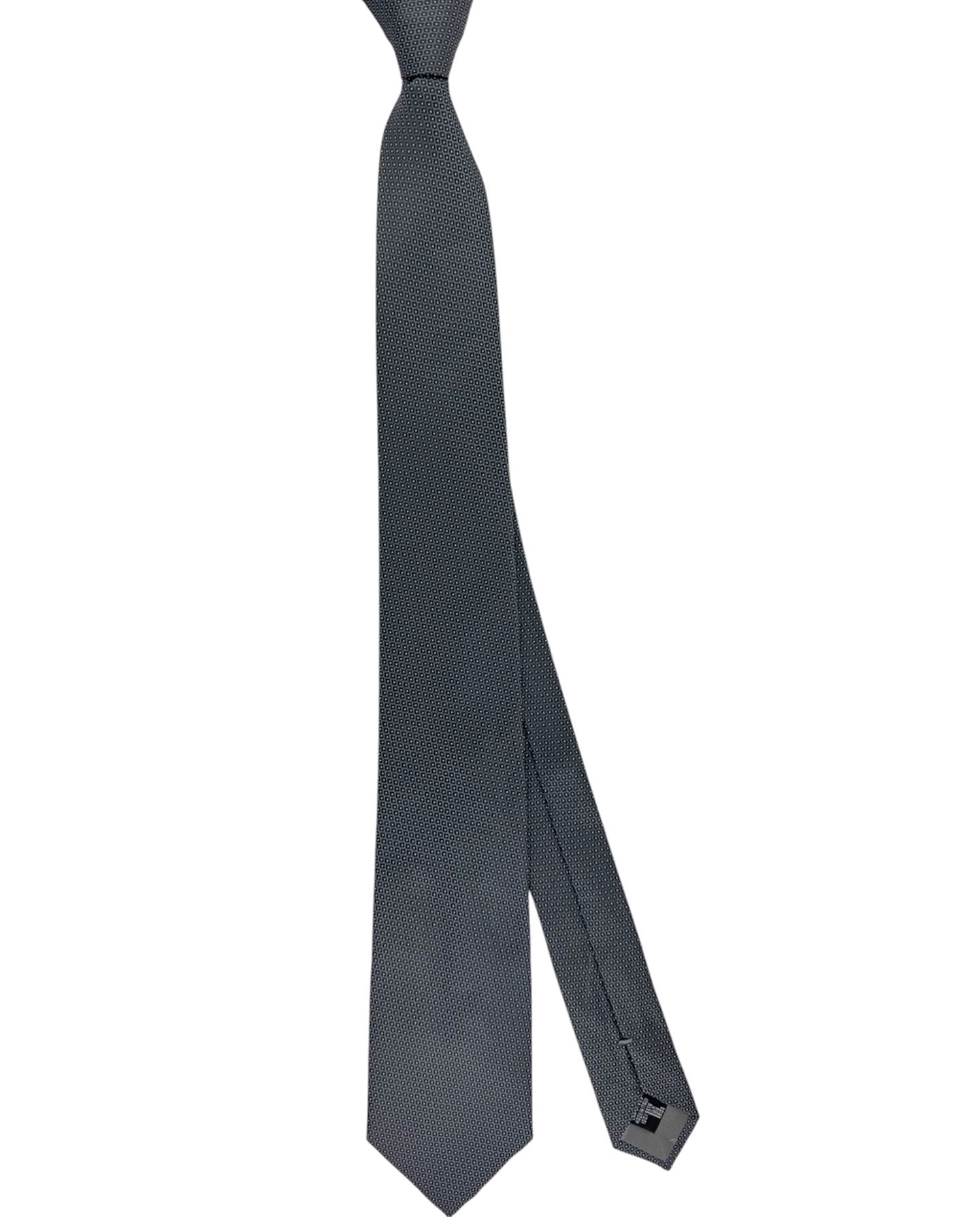 Armani Silk Tie Dark Gray Black Silver SALE