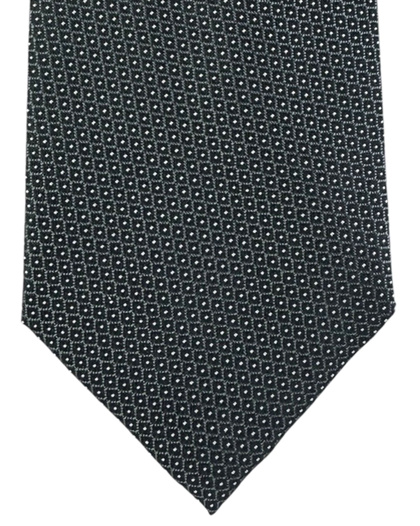 Armani Silk Tie Dark Gray Black Silver SALE