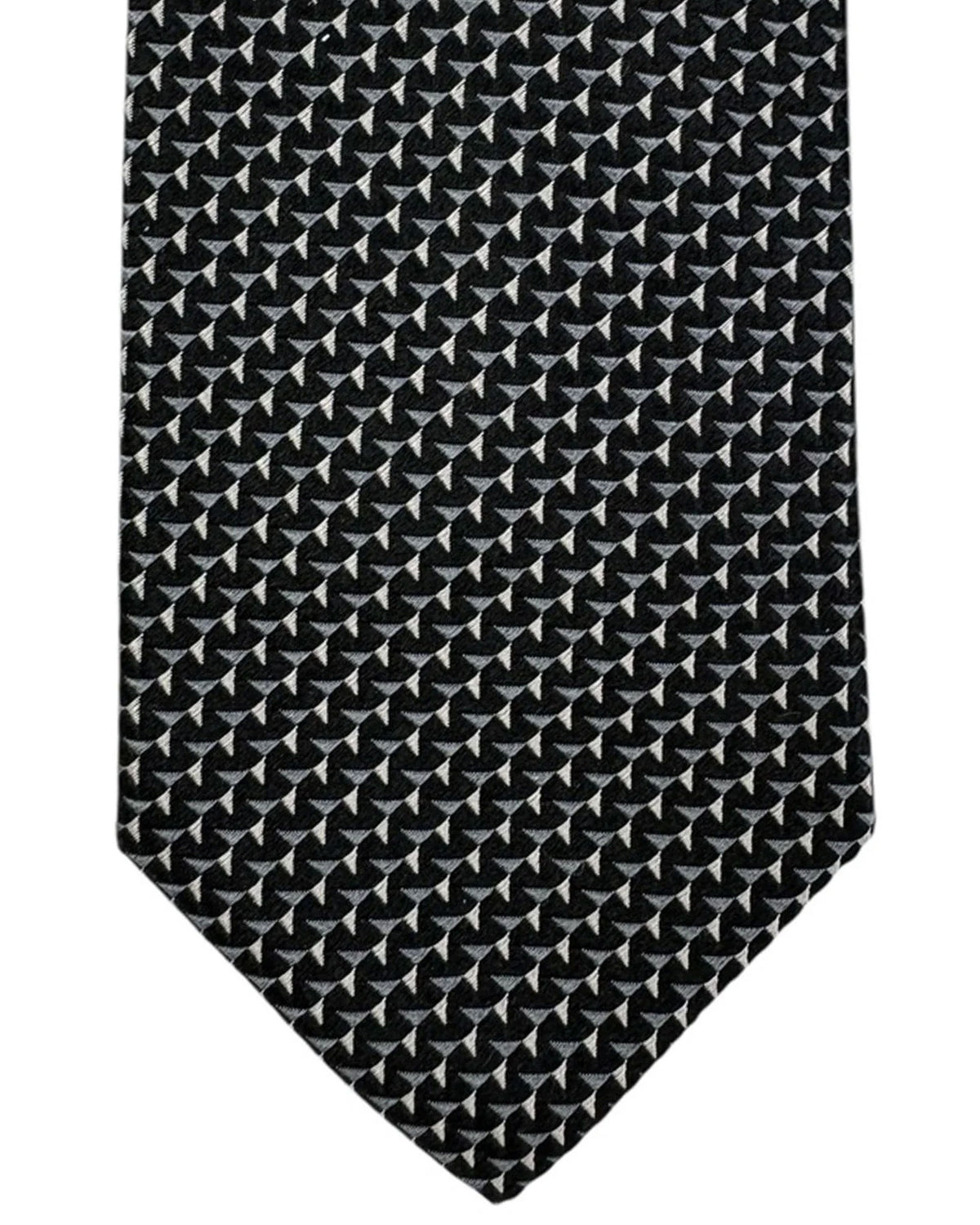 Armani Necktie Black and Gray Triangle Weave