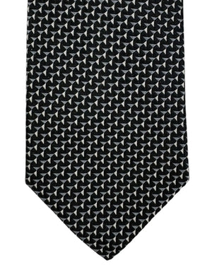 Armani Necktie Black and Gray Triangle Weave