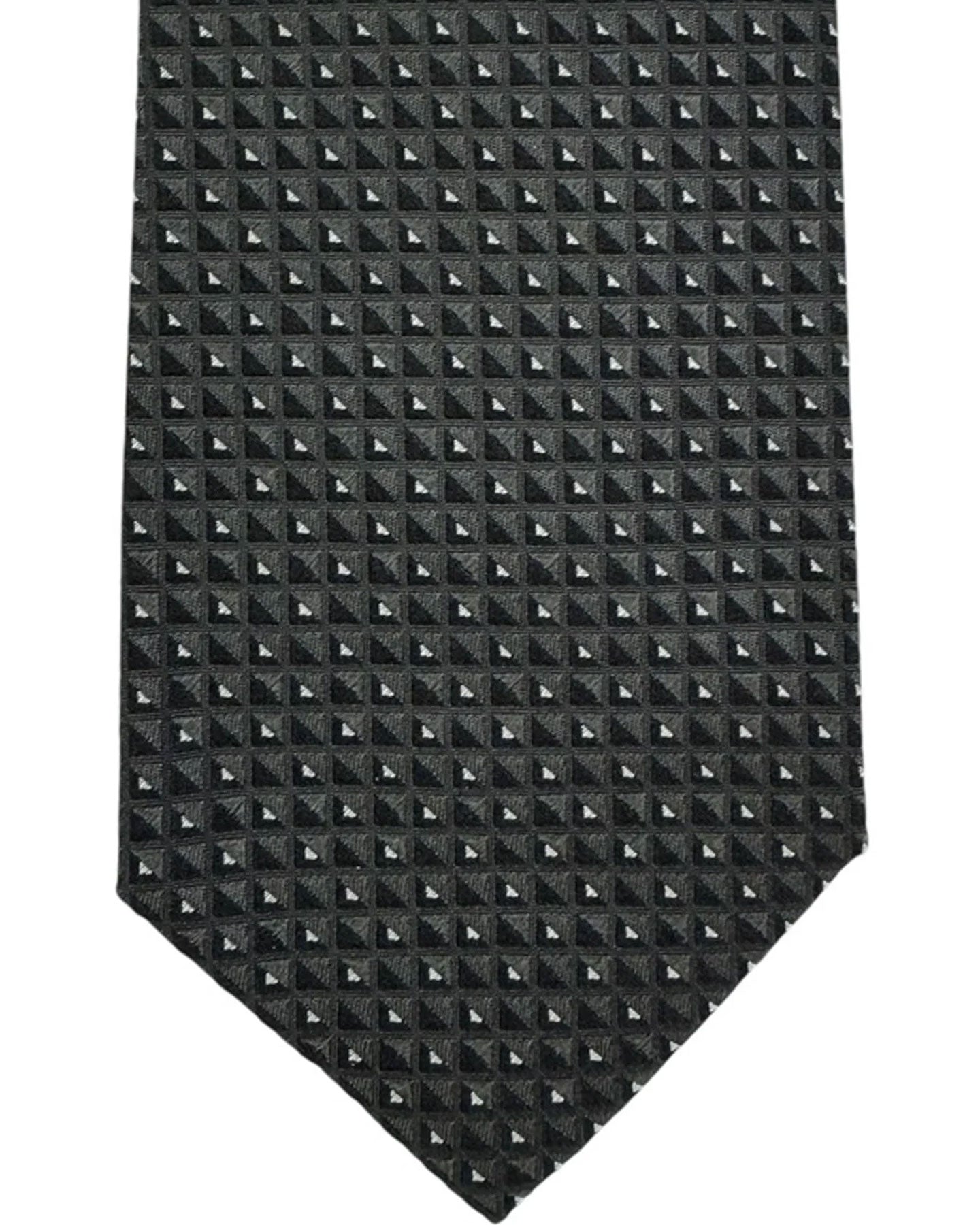 Armani Necktie Black Gray Silver