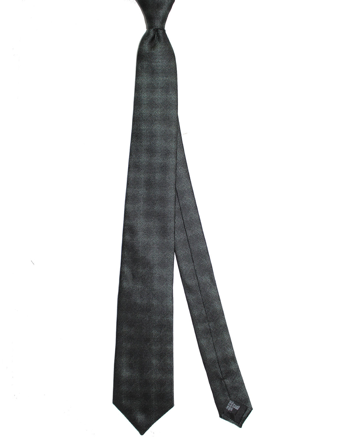 Armani Silk Tie Gray Black Faded Damier Design
