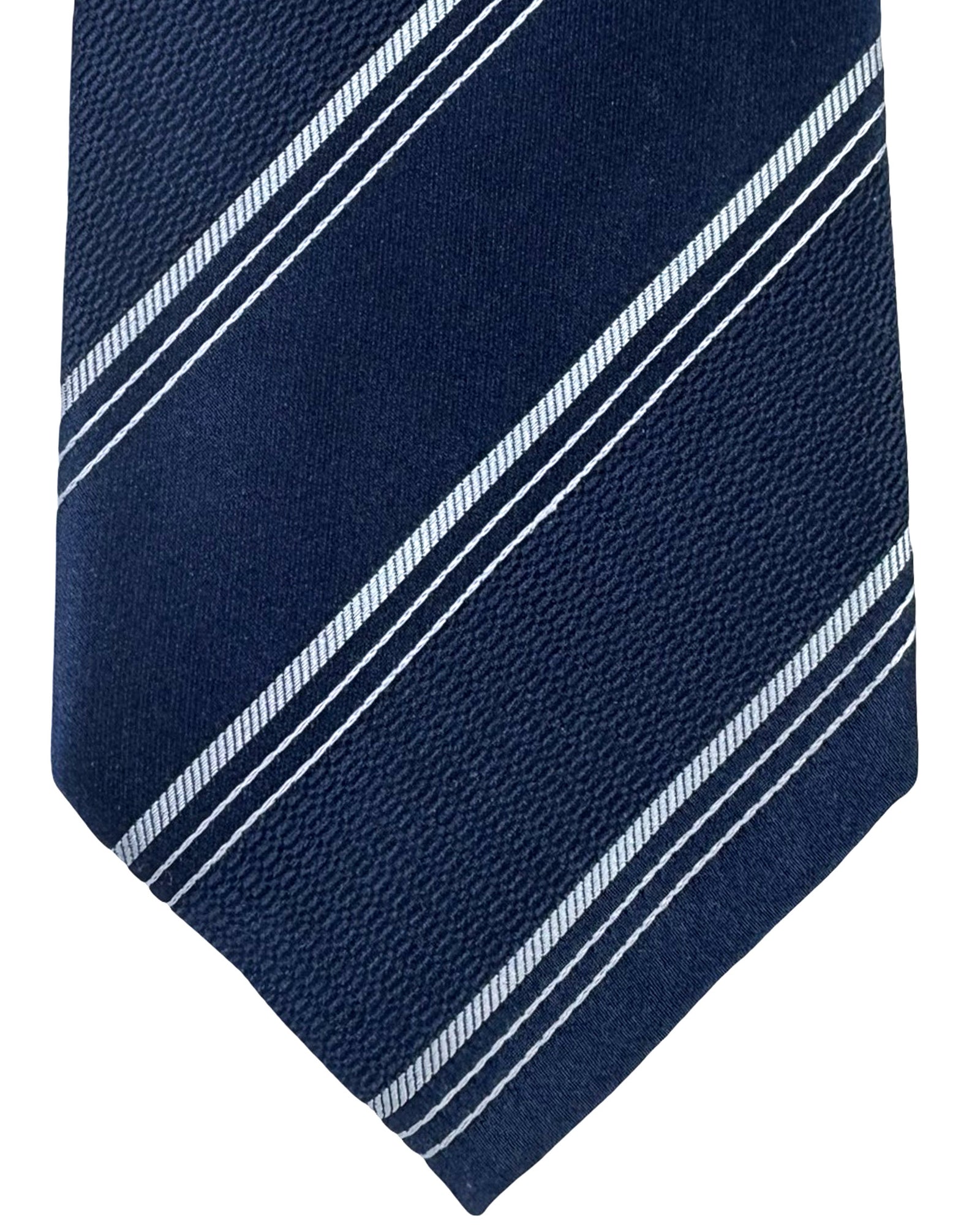 Armani Tie Dark Blue Stripes New