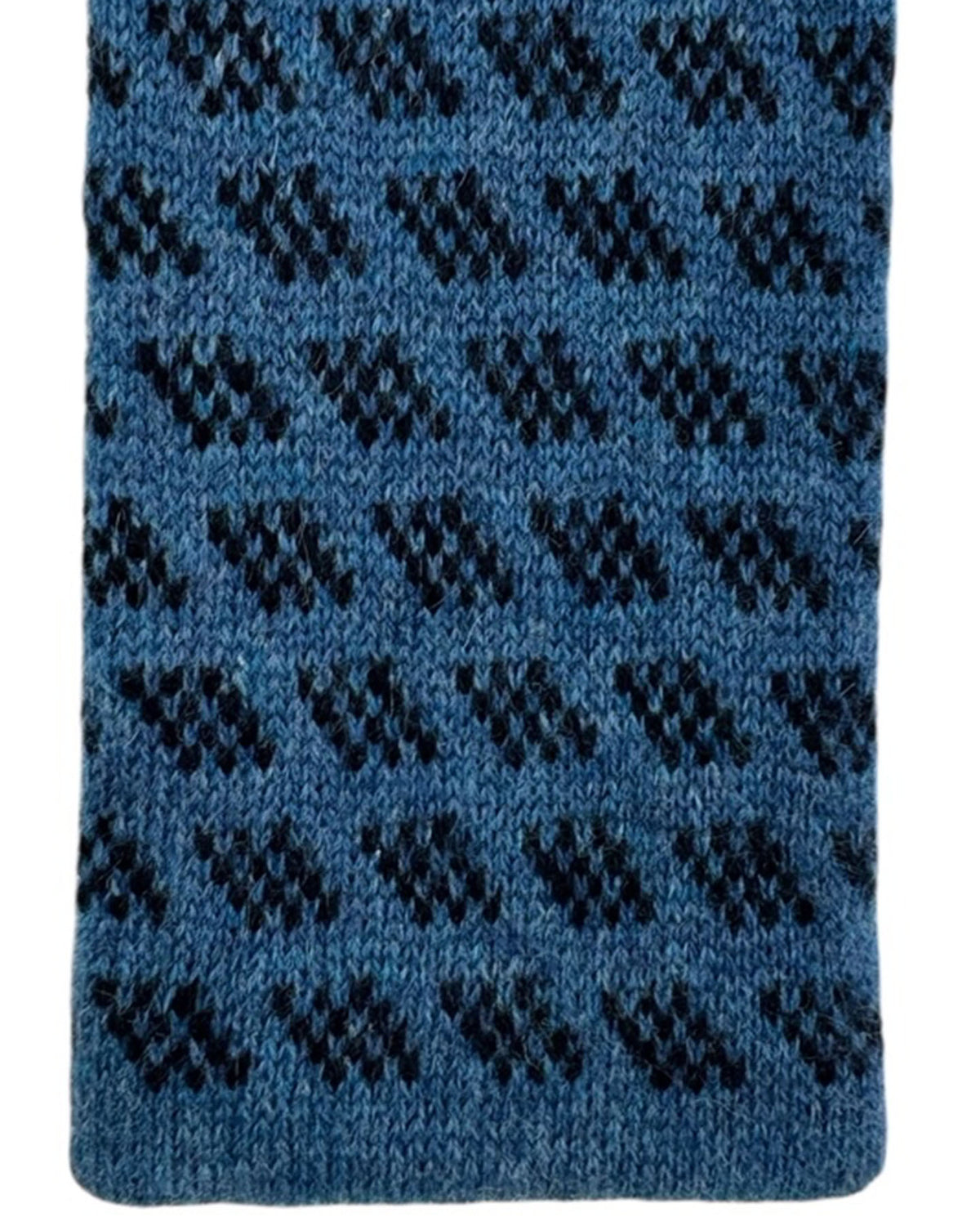 Cesare Attolini Cashmere Midnight Blue Black Square End Knitted Tie SALE