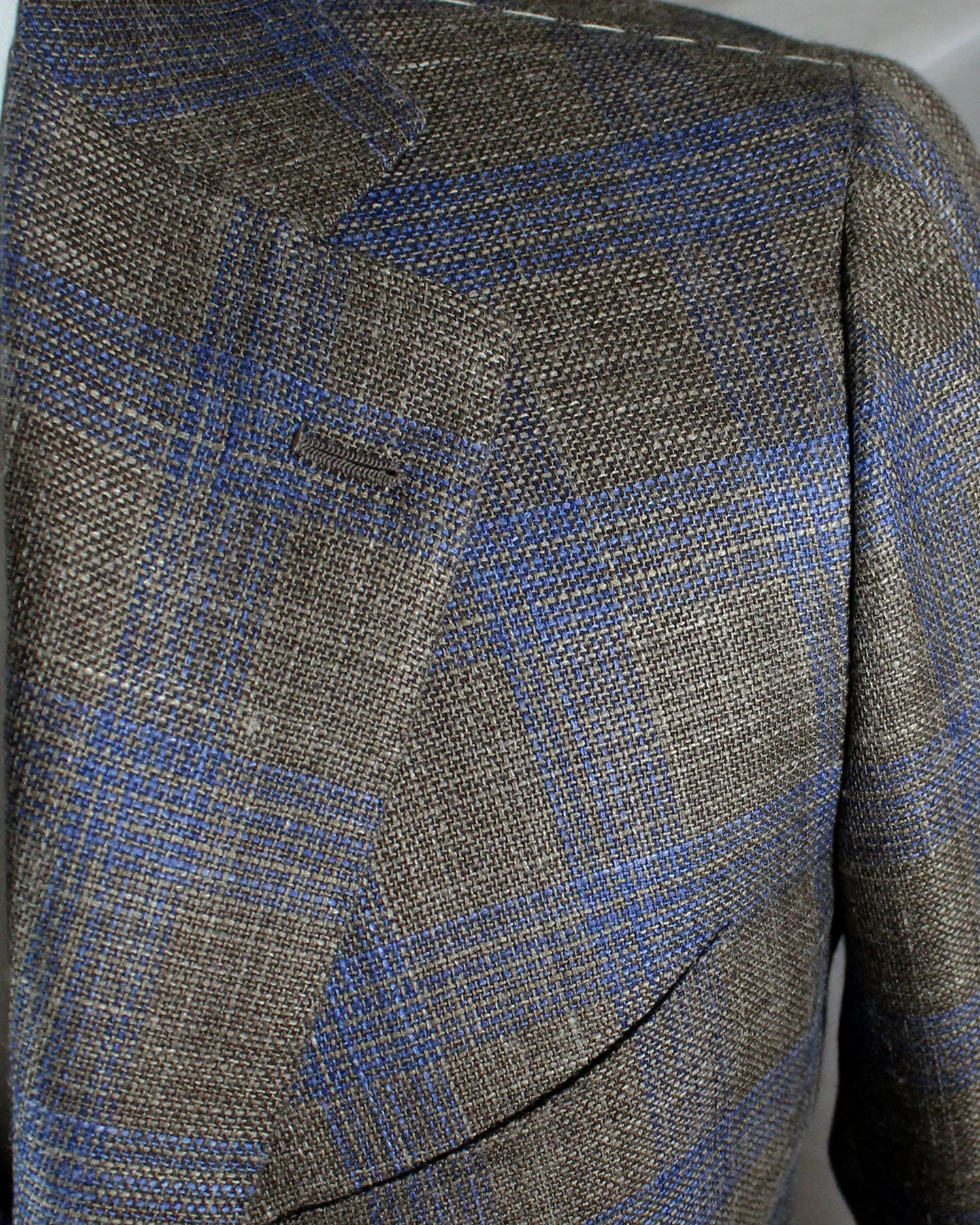 Cesare Attolini Sport Coat Brown Midnight Blue Plaid Blazer EU 48/ US 38 SALE