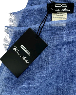 Cesare Attolini Scarf Royal Blue - Cashmere Silk Shawl