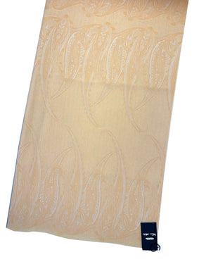 Cesare Attolini Cotton Scarf Peach Orange Paisley SALE