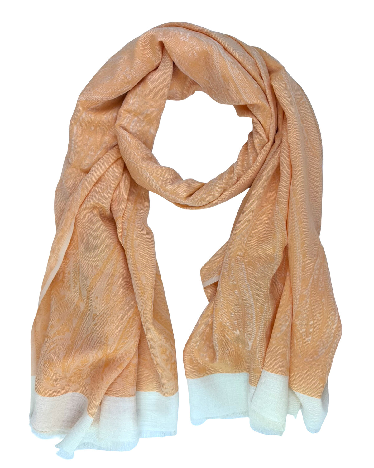 Peach Orange Paisley Scarf