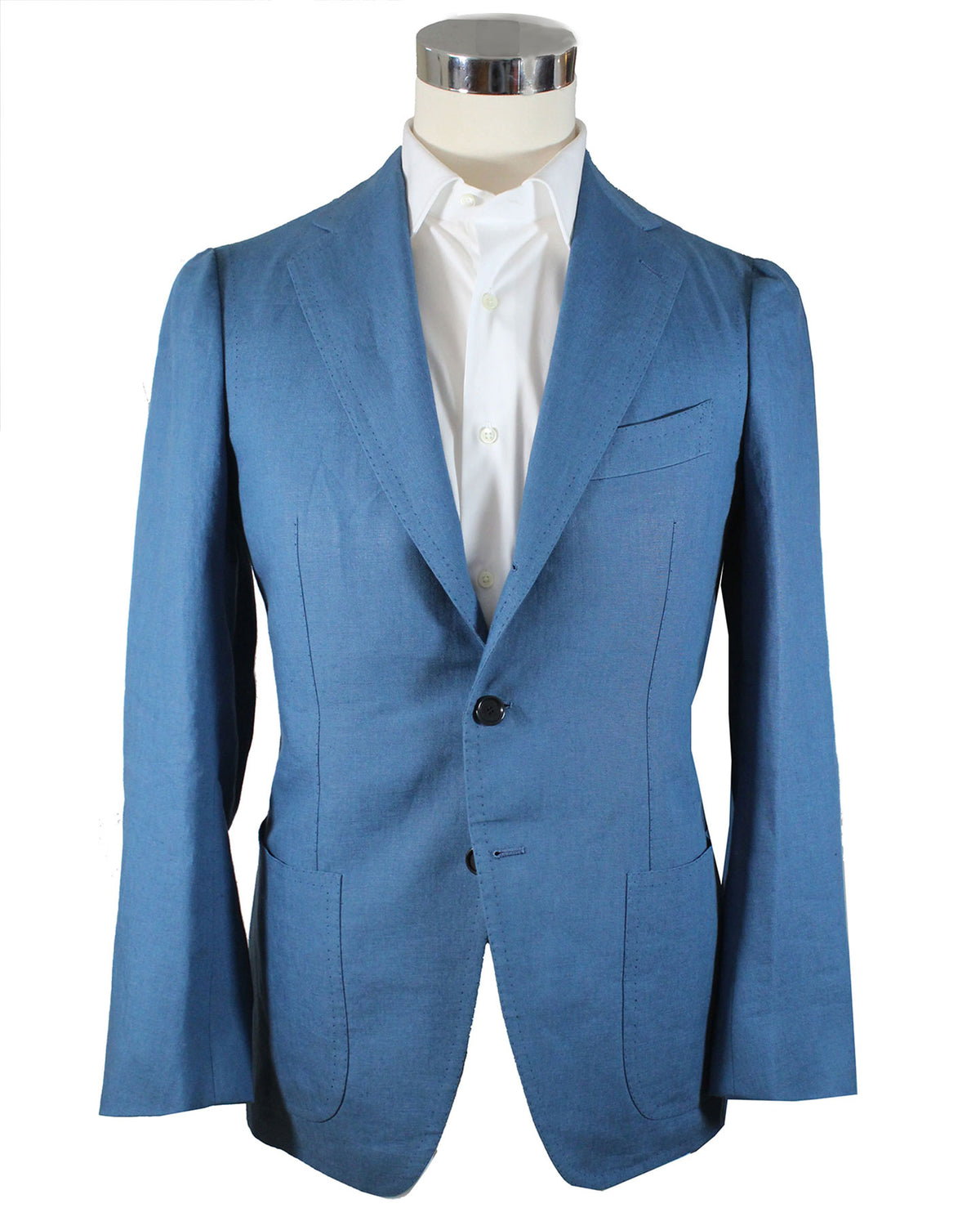 Cesare Attolini Suit Dark Blue Linen EU 46/ US 36 SALE