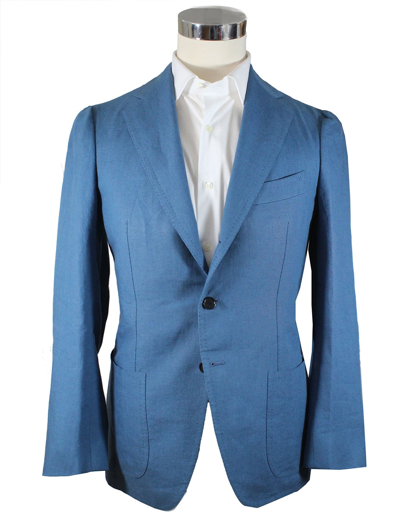 Cesare Attolini Suit Dark Blue Linen EU 46/ US 36 SALE