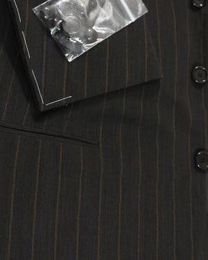 Cesare Attolini Suit Dark Gray Brown Stripes EU 54/ US 44 SALE
