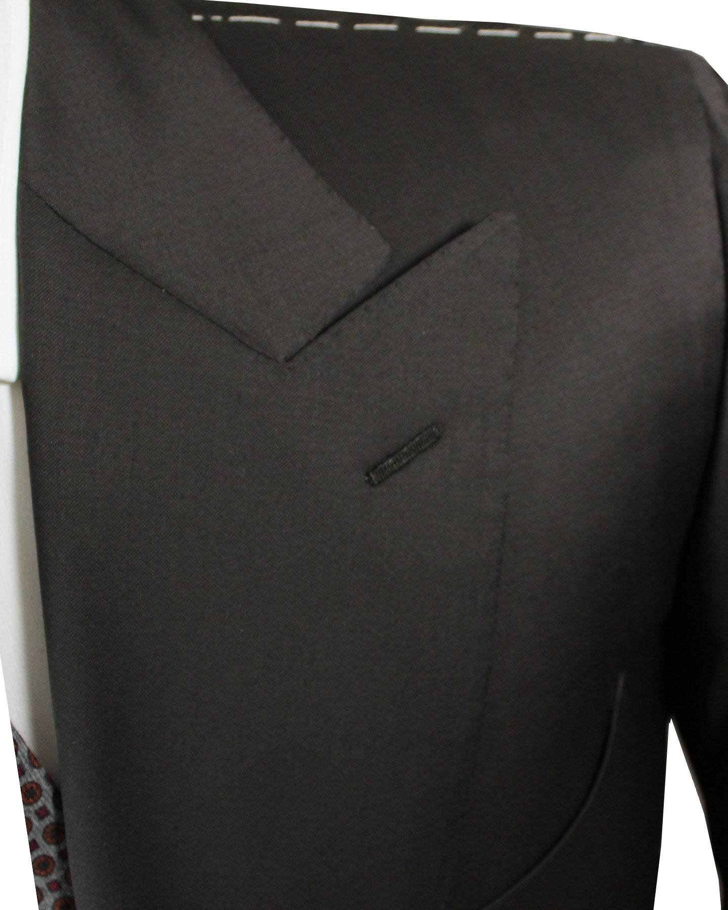 Cesare Attolini Suit Dark Brown Double Breasted Peak Lapel New