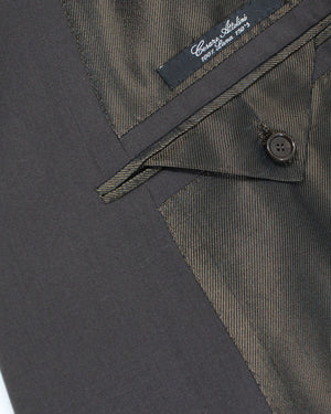 Attolini Suit Dark Brown Double Breasted Peak Lapel