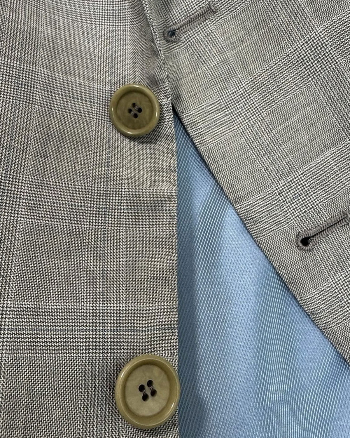 Cesare Attolini Wool Suit Light Gray Plaid Check EU 50/ US 40