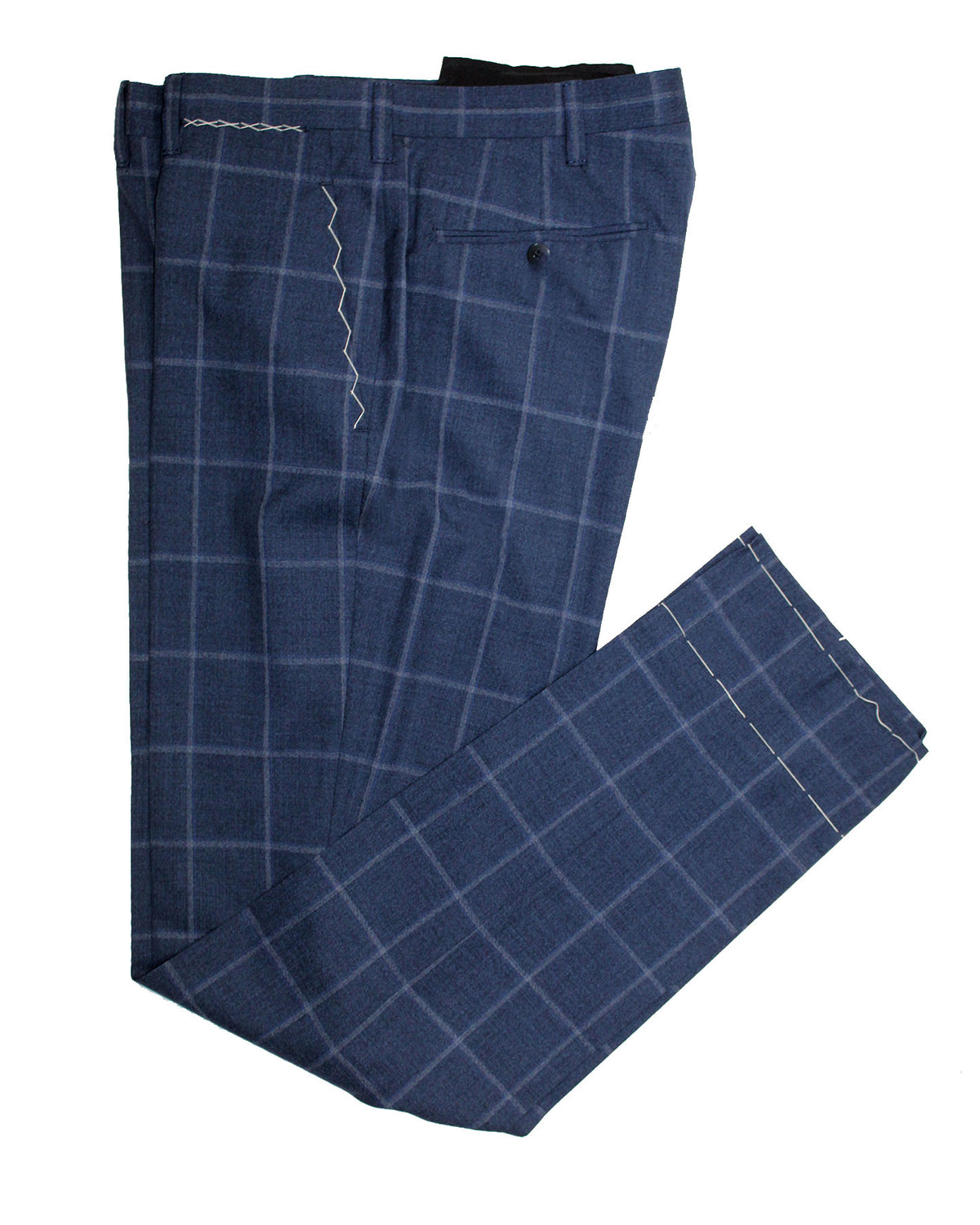 Cesare Attolini Suit Dark Blue Windowpane  Pants