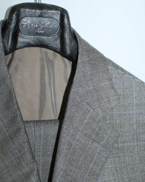 Cesare Attolini Wool Suit Gray Windowpane EU 50/ US 40