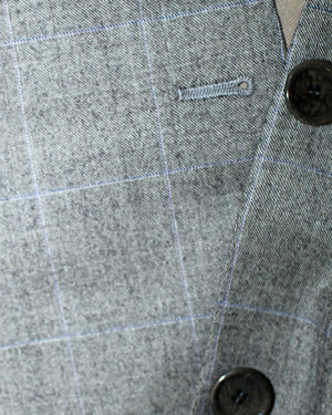Cesare Attolini Wool Suit Gray Windowpane EU 50/ US 40