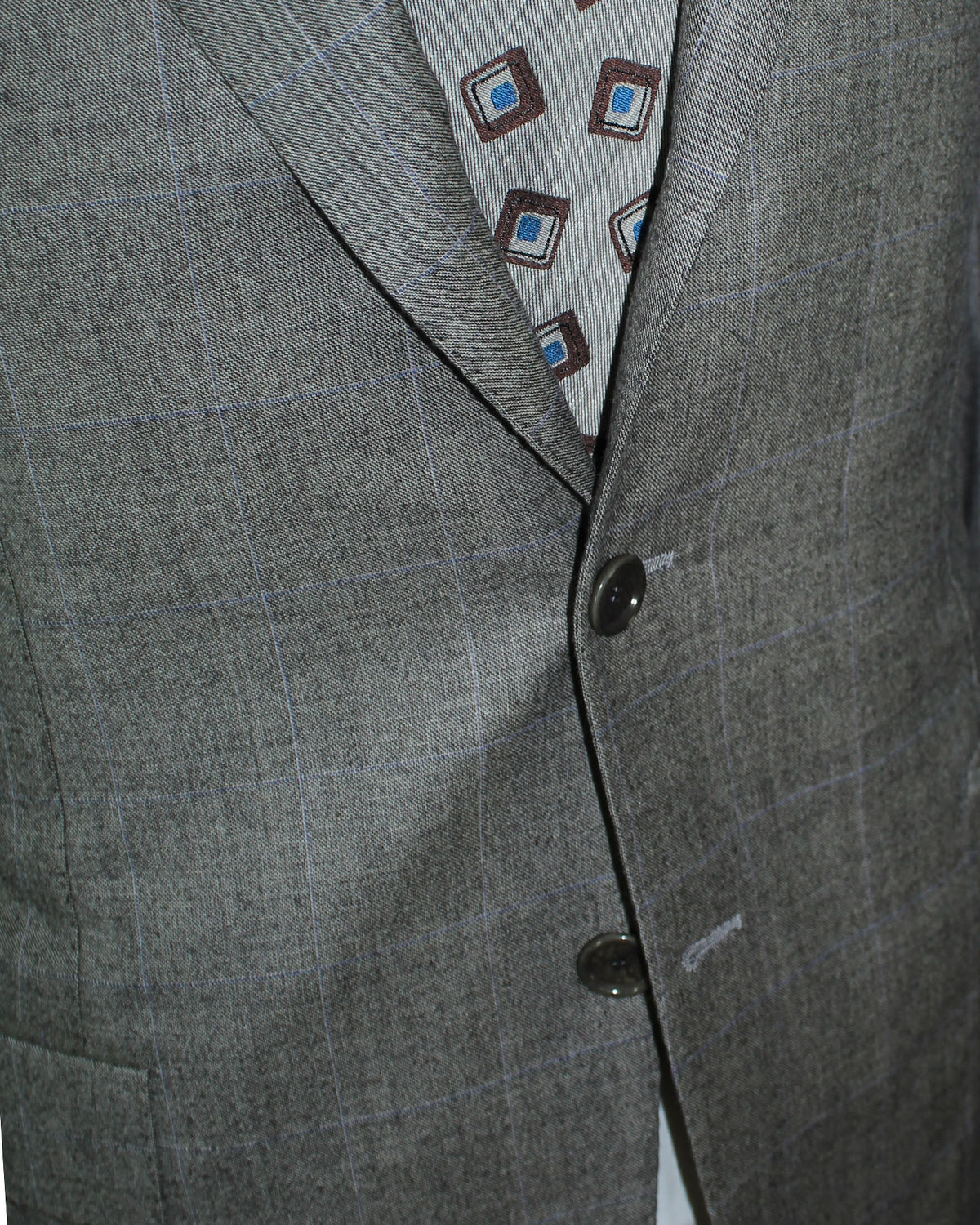 Cesare Attolini Wool Suit Gray Windowpane EU 50/ US 40