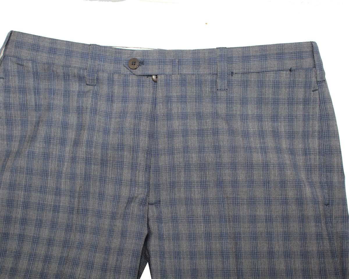 Cesare Attolini Wool Suit Gray Midnight Blue Check EU 48/ US 38